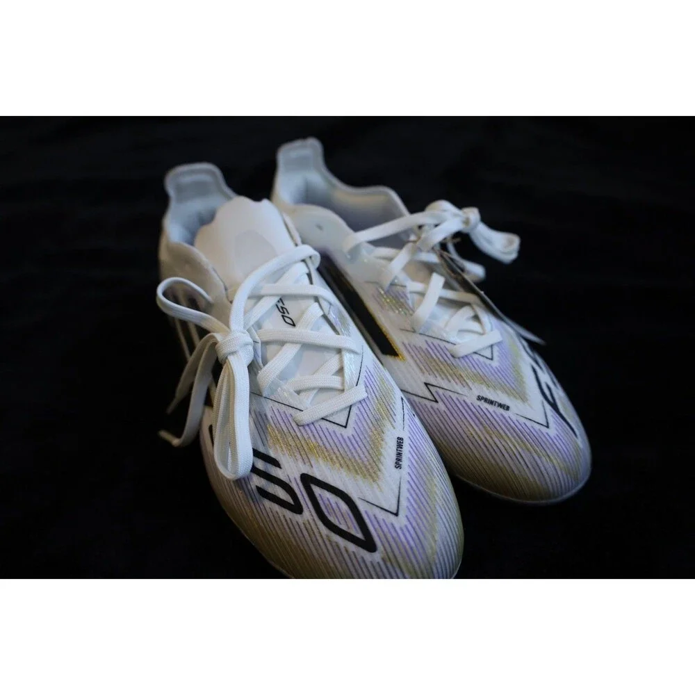 adidas F50 Elite FG Kids Soccer Cleats White Gold JH7713 NWT Firm Ground Size 5